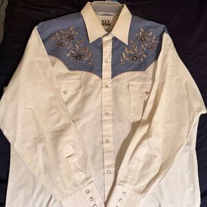 Ely Cattleman Men's Embroidered Western Pearl Snap Shirt
